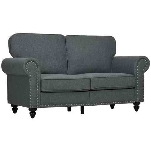 HOMCOM Mid-Century Armchair Upholstered Accent Chair w/ Wood Frame