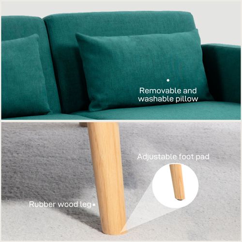 HOMCOM Convertible Sofa Bed Settee with Cushions, Adjustable Backrest