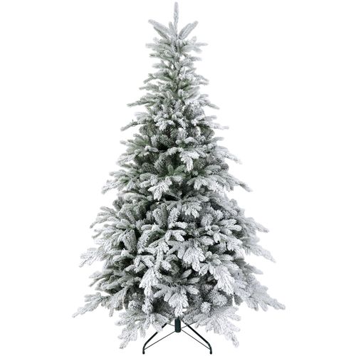 HOMCOM 6 Ft Artificial Christmas Tree with Realistic Snow Branches, LED Lights