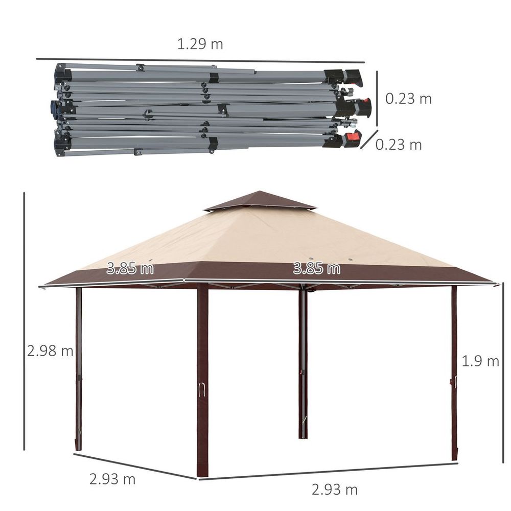 Premium 4x4m Outdoor Pop-Up Canopy Tent - Adjustable & Portable Gazebo for Parties & Camping
