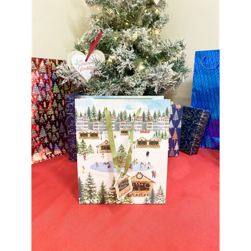 Christmas Market Themed Gift Bag 34cm