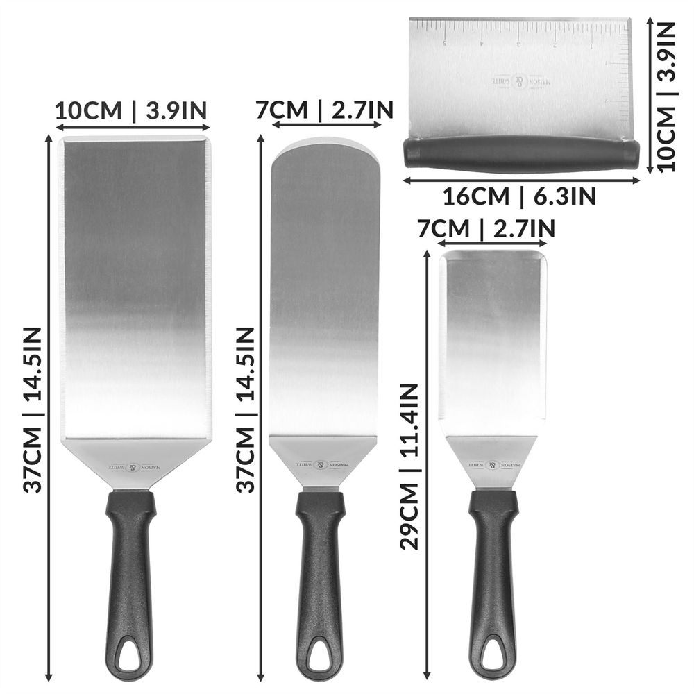 Premium 4pc. Stainless Steel Spatula Set | High Quality | Maison & White