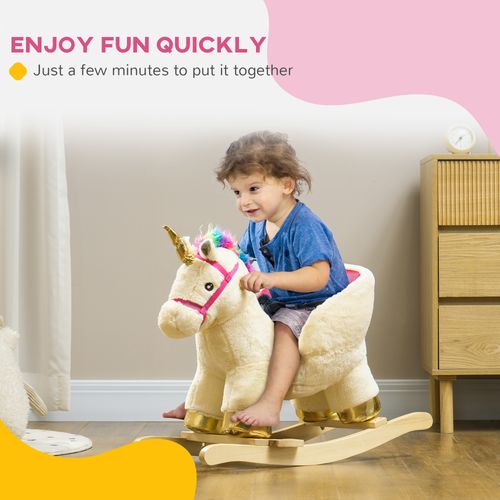 AIYAPLAY Rocking Horse Ride on Unicorn with Realistic Sound for 18-36 Months