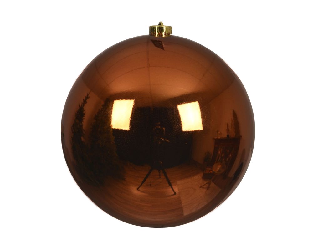 Plastic Christmas Baubles, 14 cm x 1 Piece, Large & Shatterproof, Christmas Tree Baubles, XL Christmas Tree Baubles for Christmas, Christmas Tree Decorations & Christmas Tree Decorations, Warm Orange