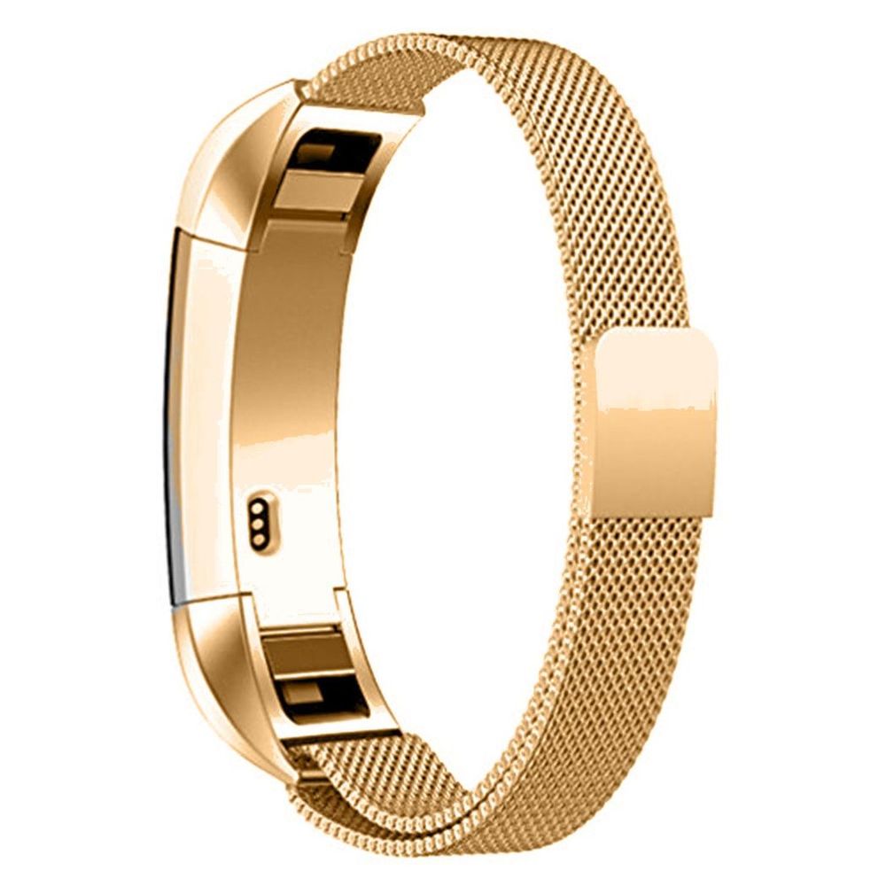 AQUARIUS Replacement milanese stainless steel wrist band For FItbit Alta Smart fitness trackers with Unique magnetic closure design (Gold)