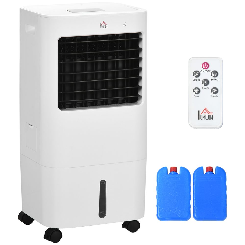 HOMCOM Evaporative Air Cooler Fan Humidifier, Portable & Powerful - Perfect for Home & Office