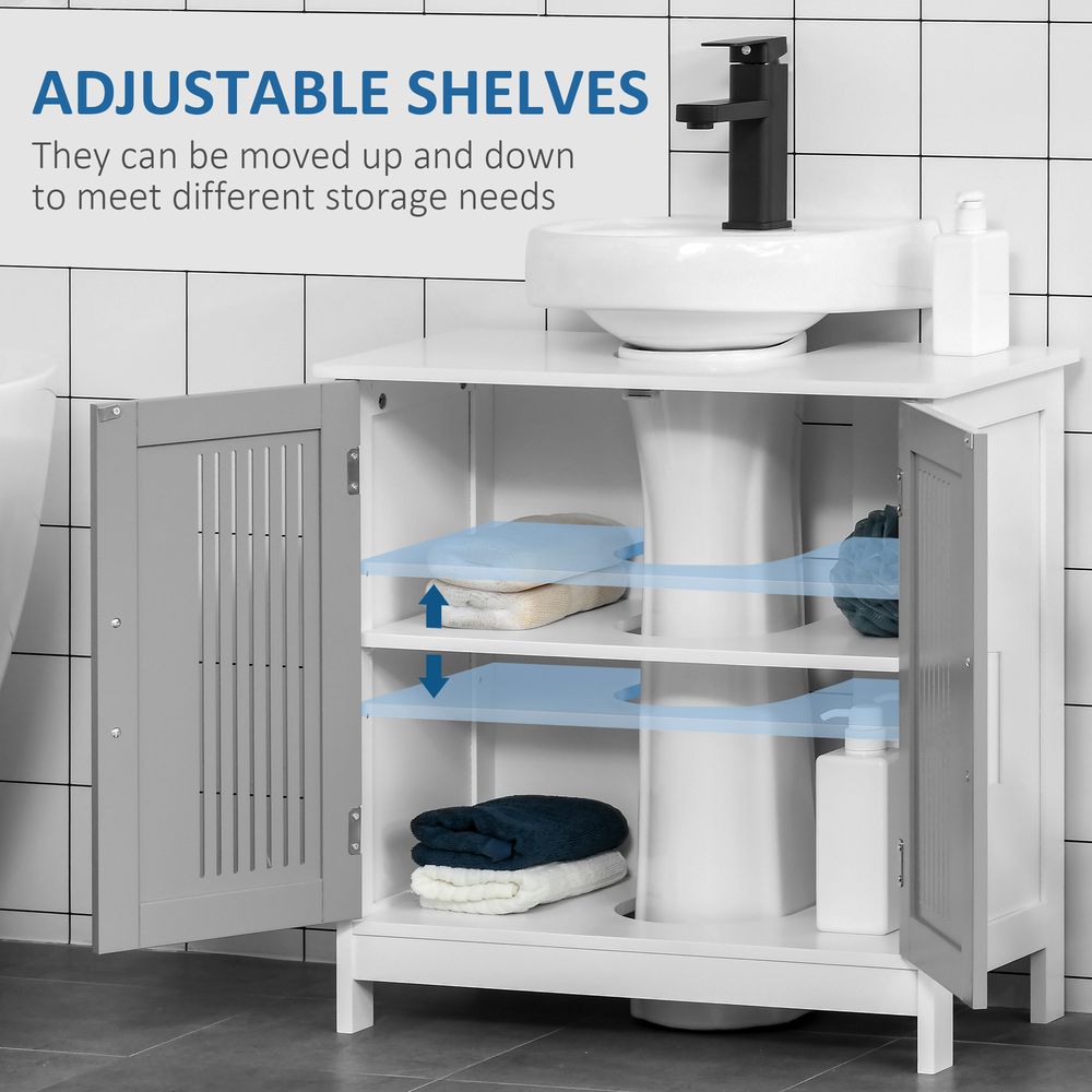 Premium Bathroom Vanity Unit, Space-Saving Under Sink Cabinet, Modern Design, White