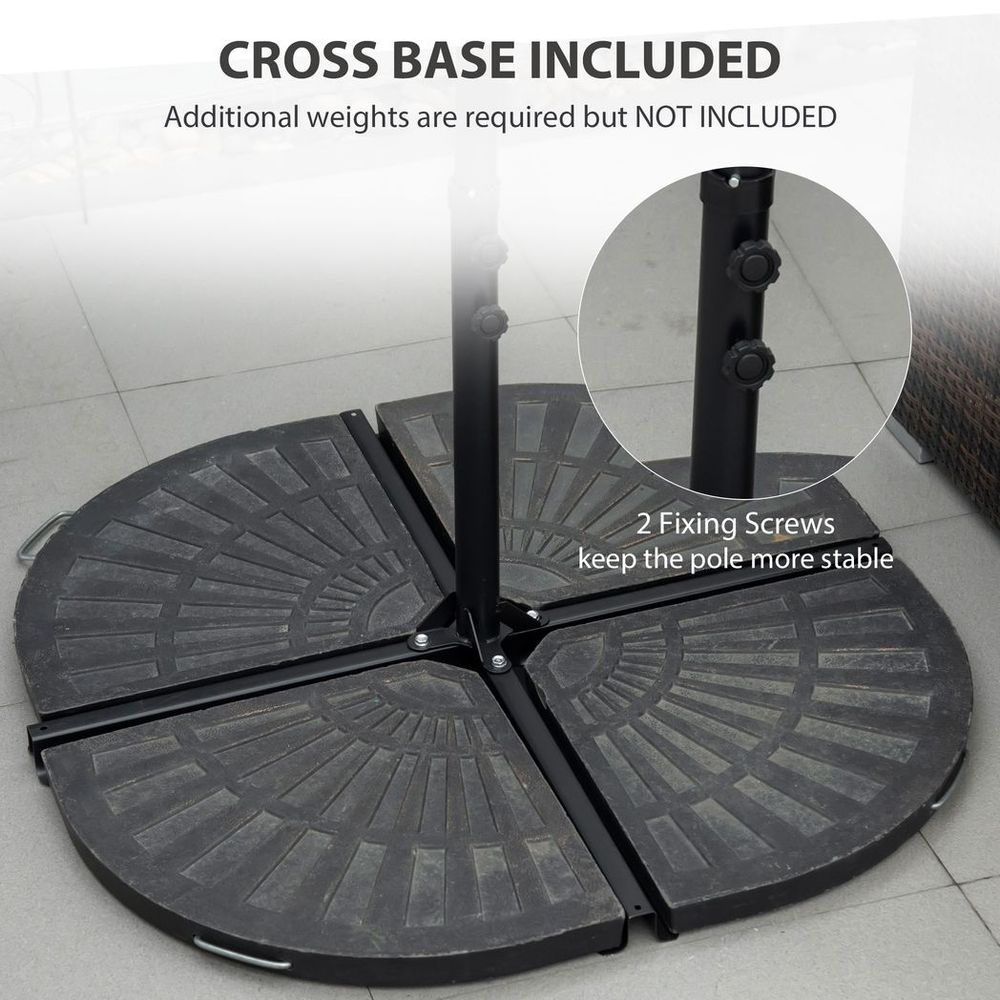 Premium 2.5M Garden Cantilever Parasol - 360 Rotation, Cross Base - Beige