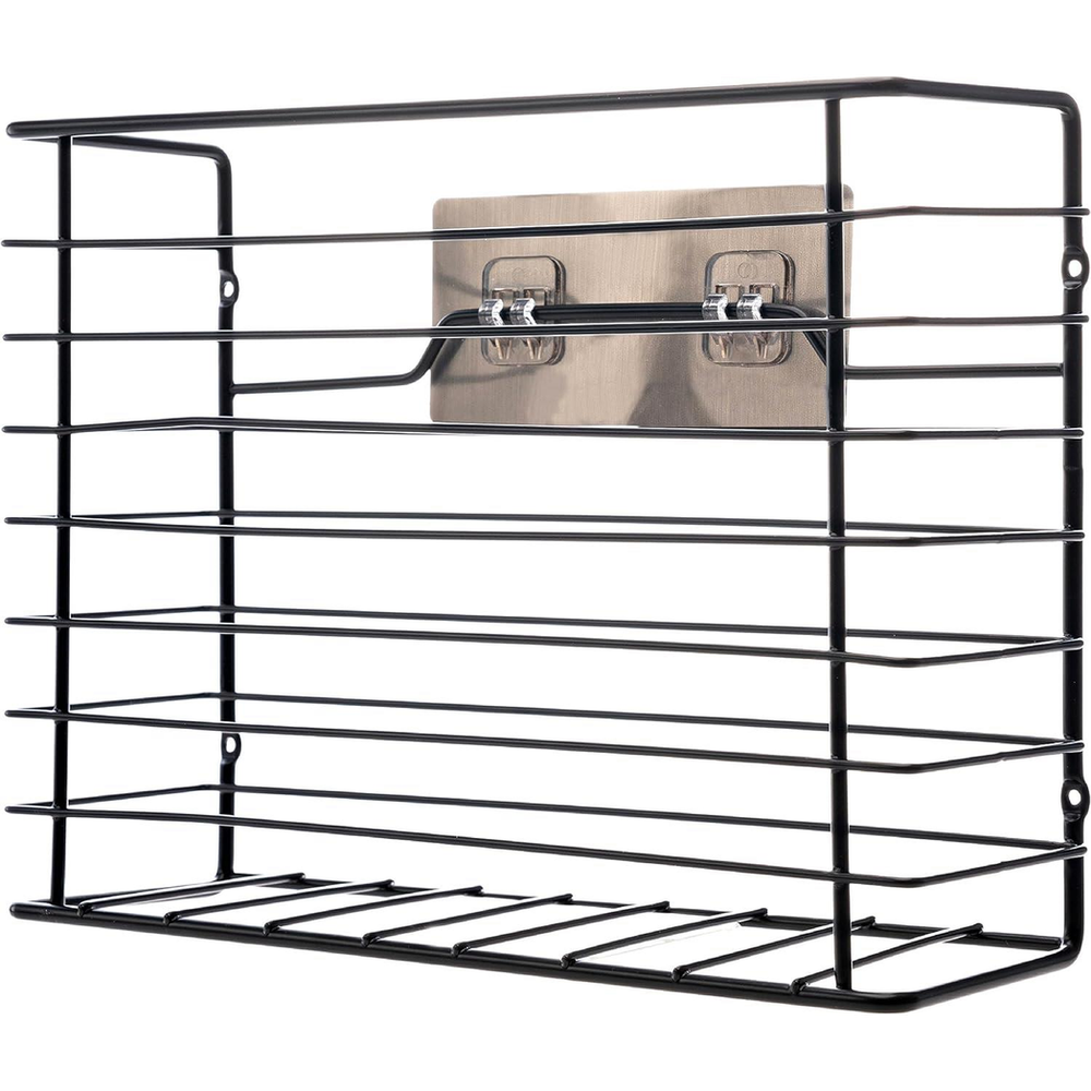 Wall Mounted Kitchen Storage Basket in Black Powder Coating
