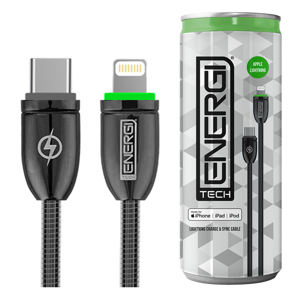 Tech Energi Apple PD USB-C Lightning Cable (Up to 60W) - 1.2m - Black