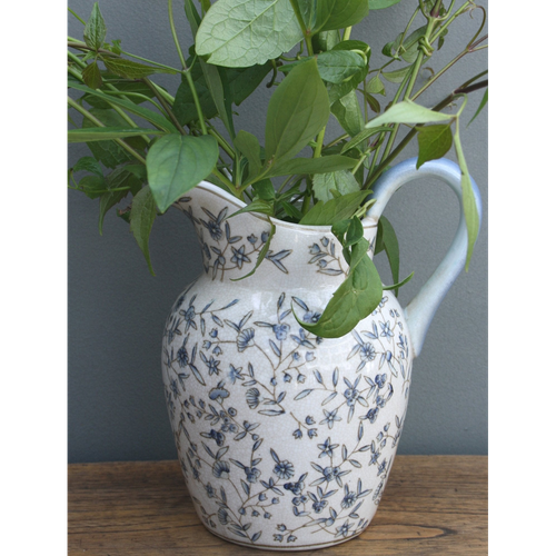 Blue And White Ditsy Print Jug