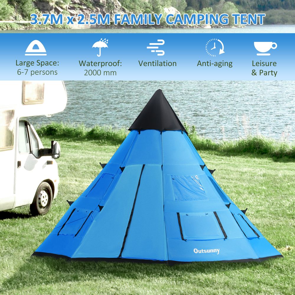 High-Quality 6-7 Person Large Family Camping Tent with Carrying Bag