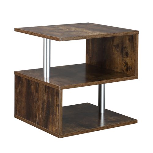 HOMCOM Coffee End Table Side TV Sofa Stand Living Room Office Furniture Brown