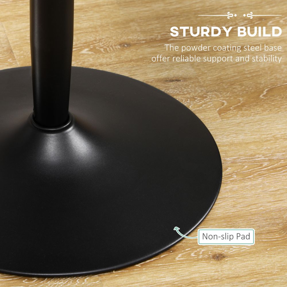 HOMCOM Round Dining Table: Steel Base, Non-slip Pad for Living Room - Perfect for Relaxing & Dining