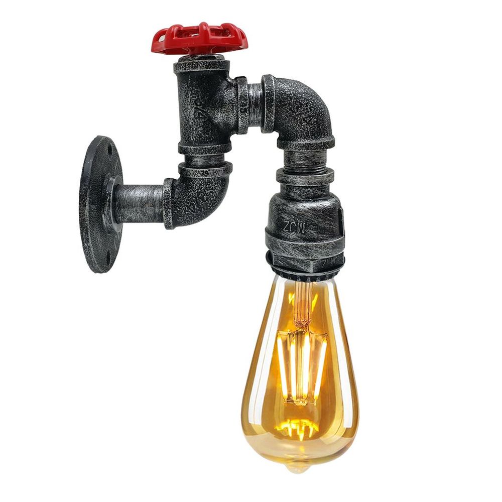 Industrial E27 Rustic Water Pipe Wall Light Fitting Industrial Sconce~2886