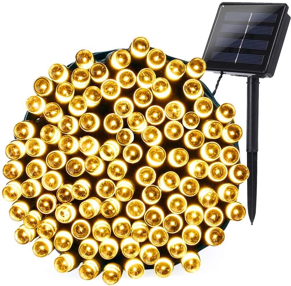 Planet Solar 200 Outdoor String Fairy Lights 20m - Warm White - Solar Powered - High Quality