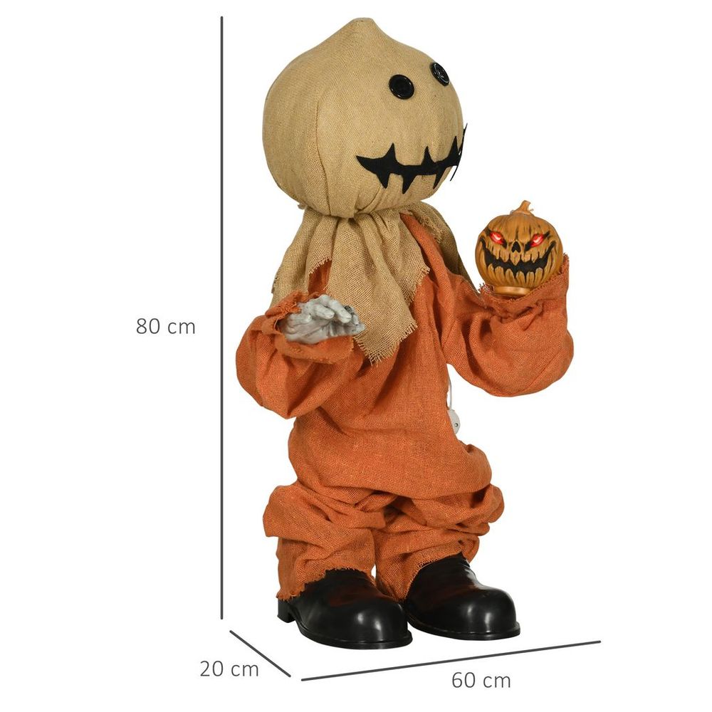 HOMCOM 80cm Outdoor Halloween Witch Prop Decoration with Light Up Eyes