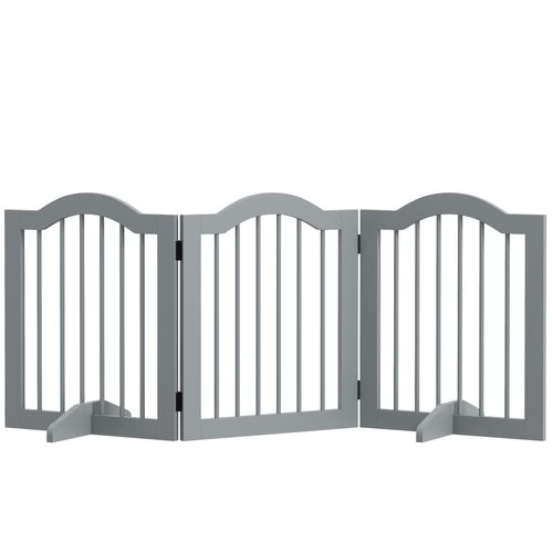 PawHut Freestanding Pet Gate Barrier 3 Pannel w/ Support Feet