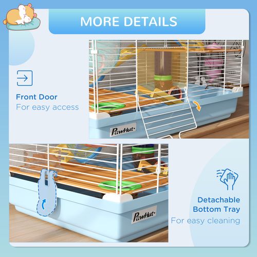 Pawhut 5 Tier Hamster Cage Carrier Habitat w/ Exercise Wheels
