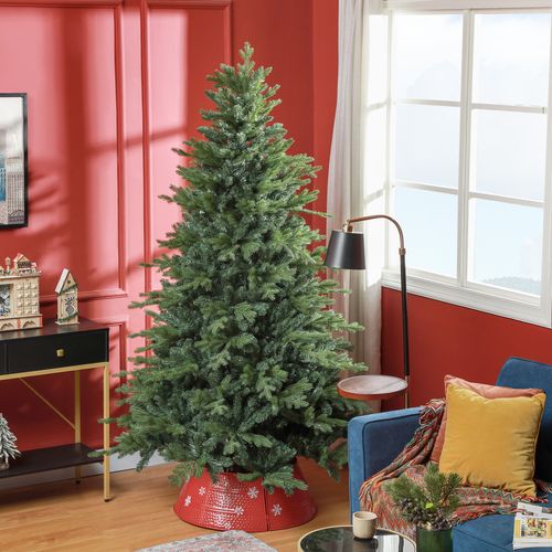 HOMCOM 5 Ft Artificial Christmas Tree with Metal Base, Hinged Branches