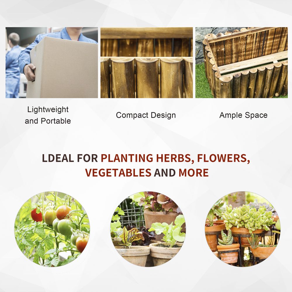 Premium Fir Wood Raised Planter | Outdoor Garden Bed | 100Lx40Wx40H cm