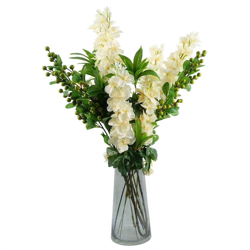 Pack of 6 x 70cm Artificial Green Berry Spray