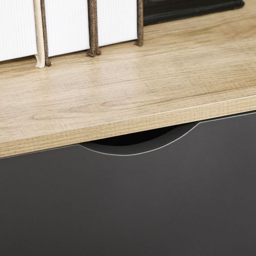 HOMCOM Freestanding Bookshelf with Bottom Cabinet and 6 Open Shelves, Natural