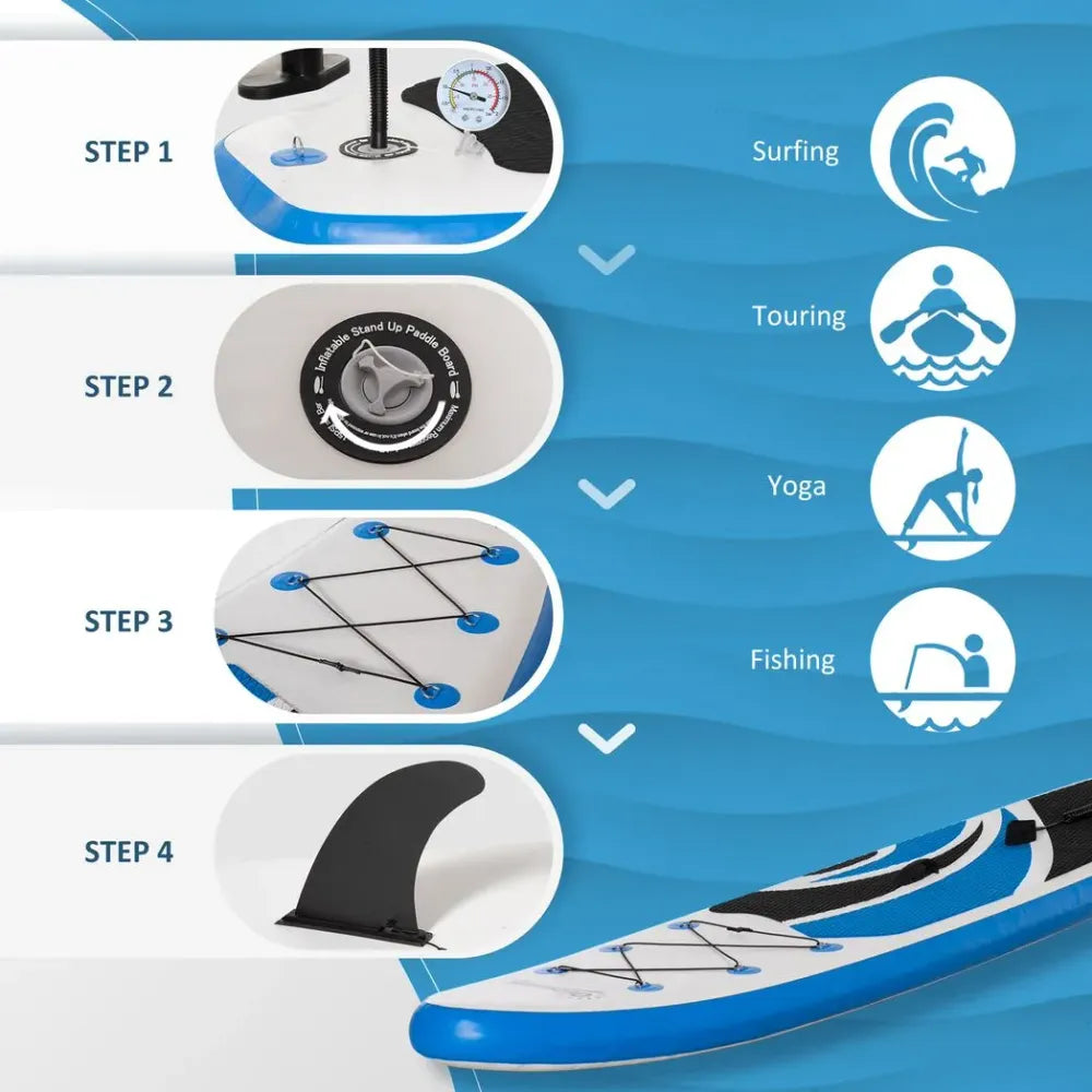 Ultimate 10ft Inflatable Paddle Board Kit, Non-Slip Deck, Adjustable Paddle - Perfect for Fishing, Surfing, and Yoga