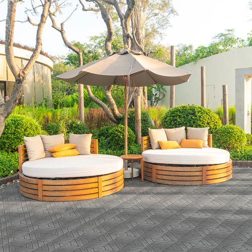 Plastic Interlocking Deck Tiles, 9 Pack, 11.8"x11.8" Waterproof Flooring Tiles for Indoor and Outdoor, Patio Floor Decking Tiles for Porch Poolside Balcony Backyard, Dark Grey