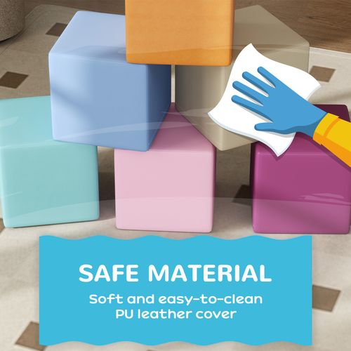 HOMCOM 12 PCs Soft Play Blocks Soft Foam Toy Blue