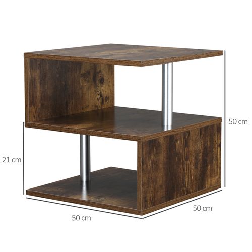 HOMCOM Coffee End Table Side TV Sofa Stand Living Room Office Furniture Brown