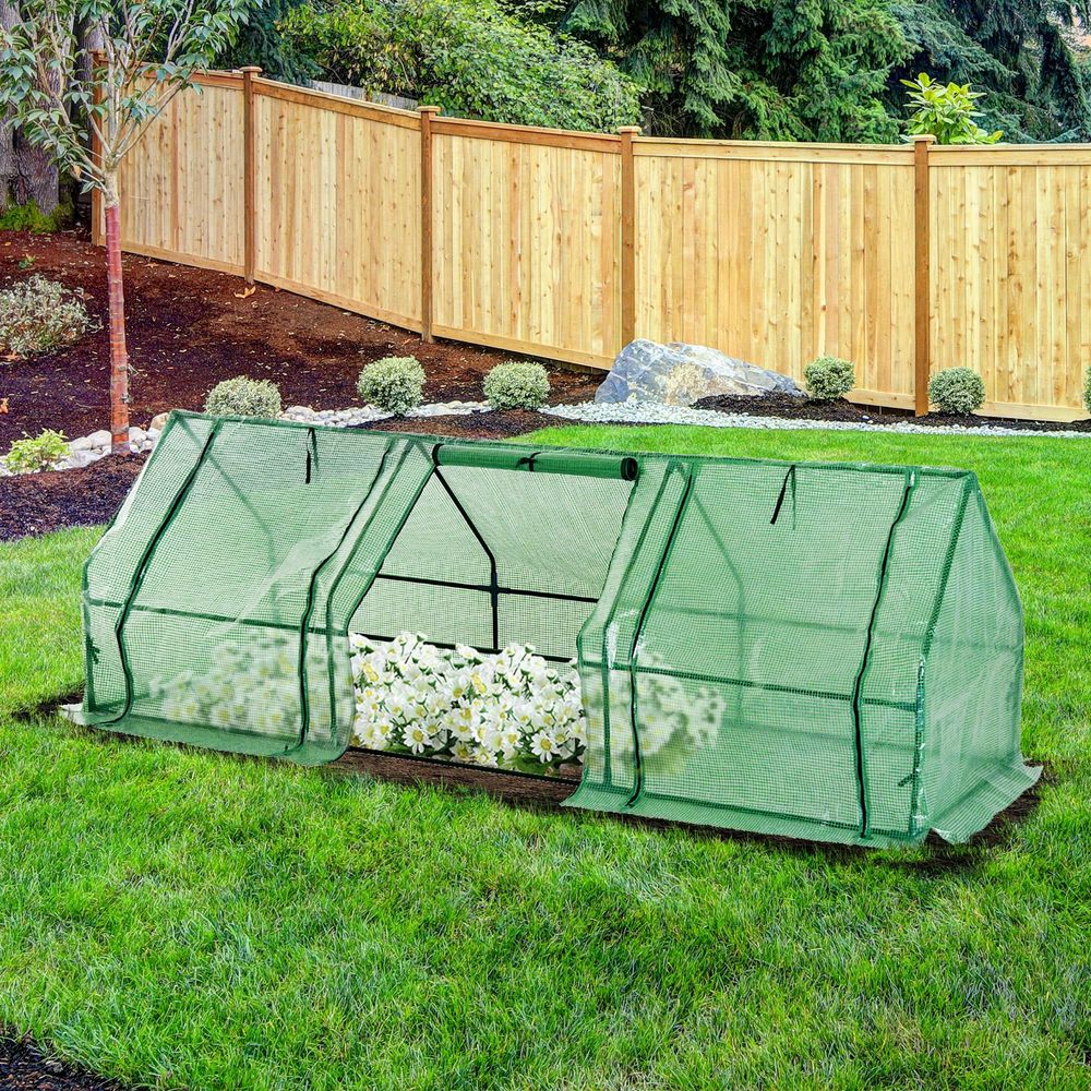Portable Greenhouse Steel Frame | Grow Vegetables & Flowers | UV-Resistant Zipper Door Cover