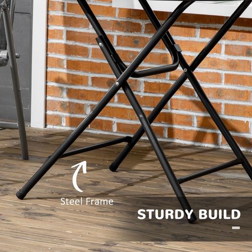 Foldable Garden Table - Round, Seats 4, Steel Frame - Outdoor Dining