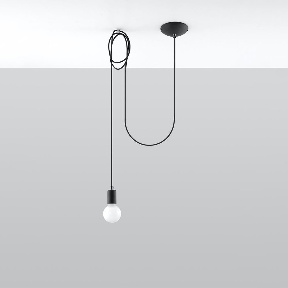 Edison Loft Pendant Lamp - Stylish Fabric & Steel Design for Unique Interior Lighting - E27