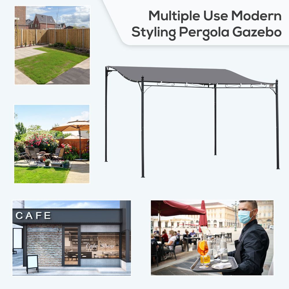Premium Metal Wall Gazebo | Grey | 4x3 M Canopy | Best Quality