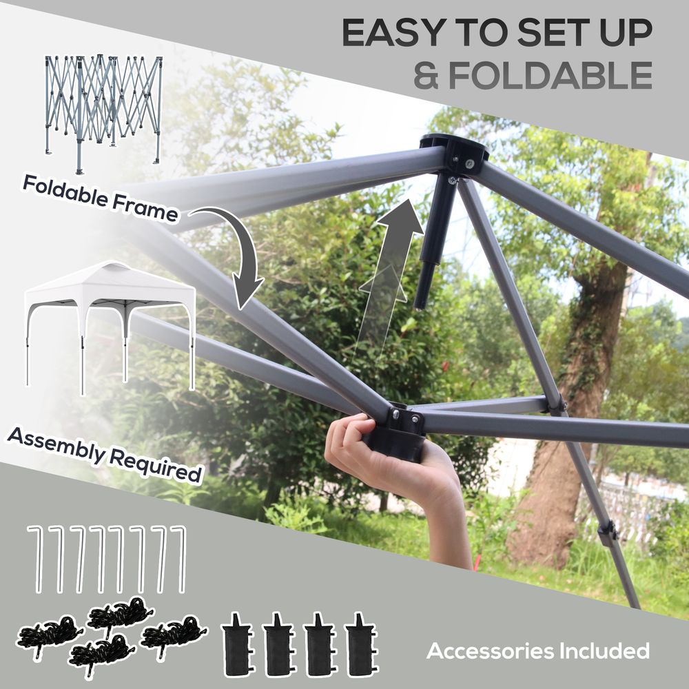 Premium 3x3M Pop Up Gazebo - Carry Bag, 4 Leg Weight Bags, White - Outdoor Events, BBQs, Camping