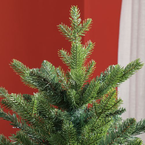 HOMCOM 5 Ft Artificial Christmas Tree with Metal Base, Hinged Branches