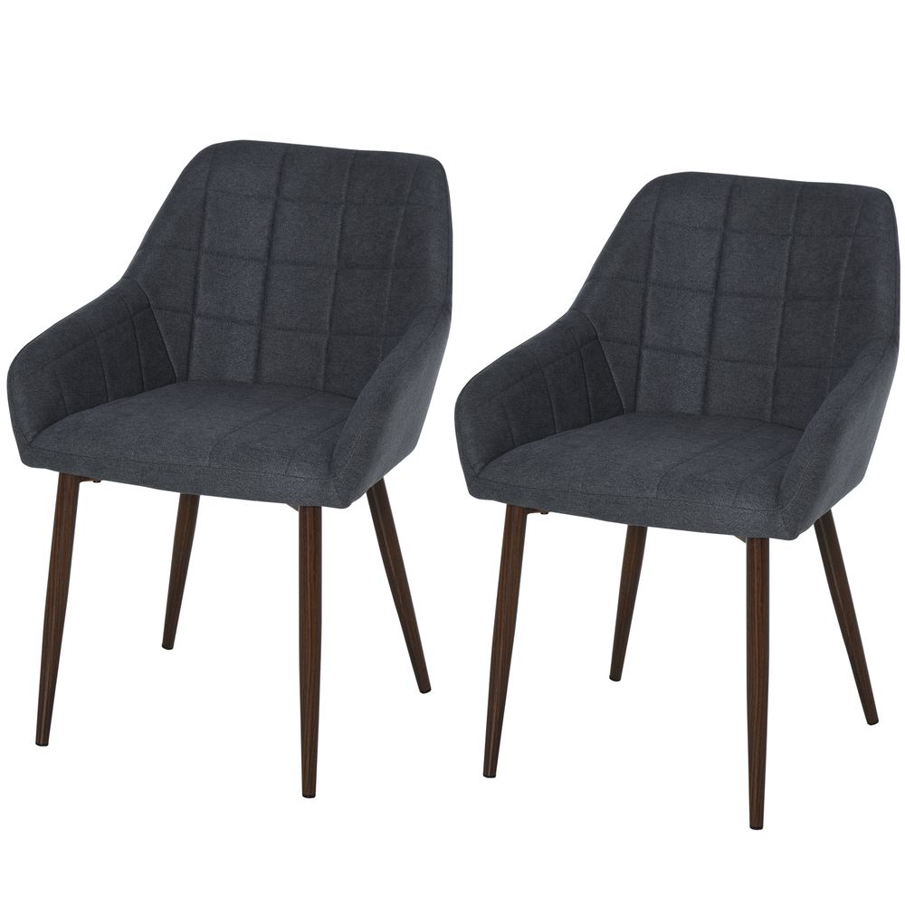 HOMCOM Dining Chair: Stylish, Padded, Metal Leg - Home & Office