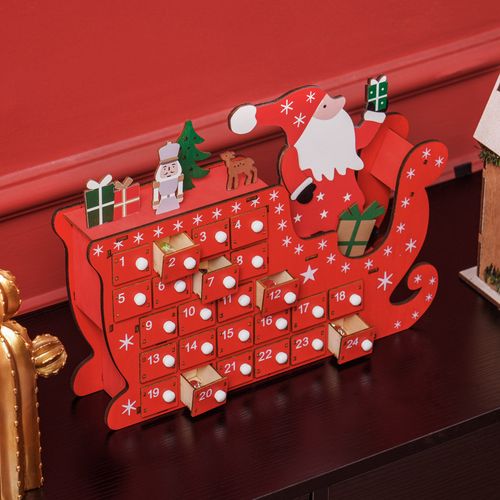 HOMCOM Advent Calendar, Christmas Countdown Calendar with 24 Drawers
