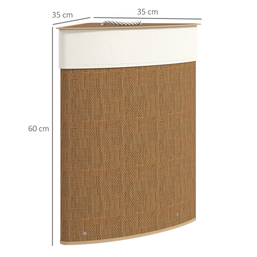 HOMCOM 55L Laundry Hamper with Removable Washable Liner Bag