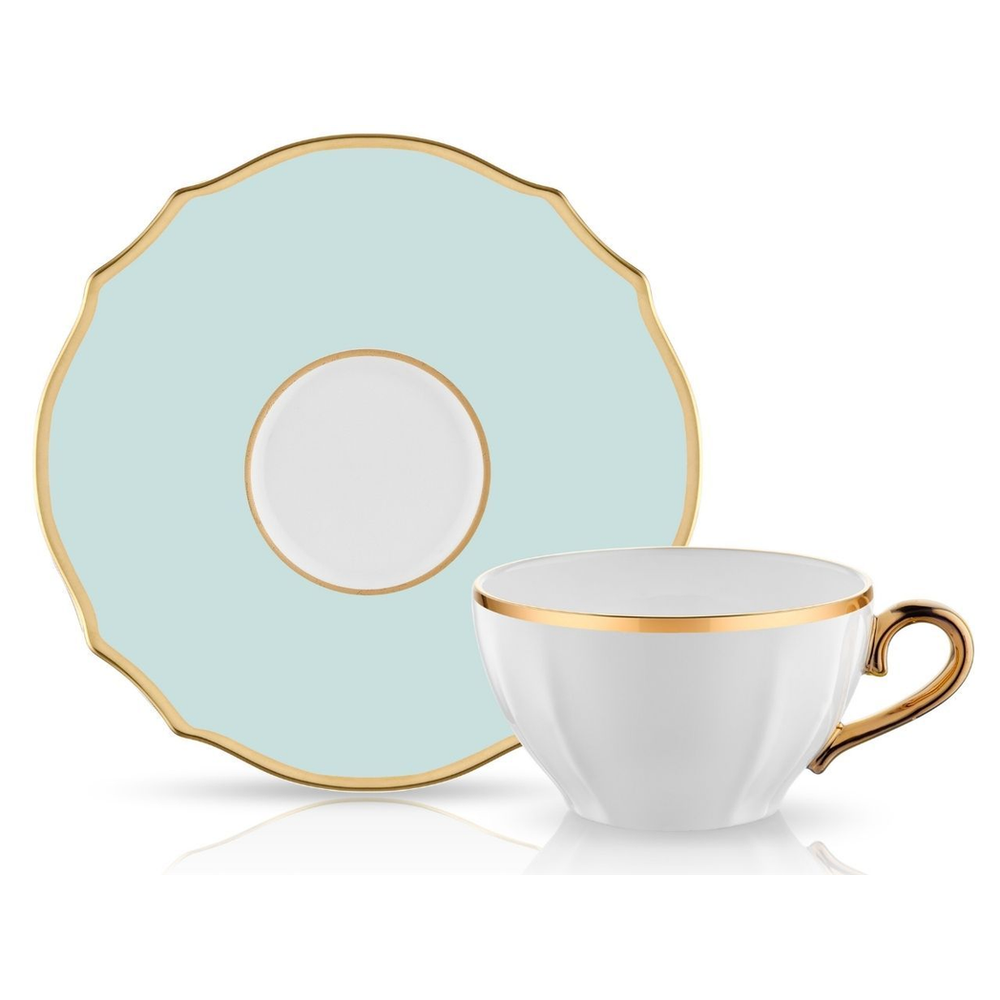 Poem Tea Cup and Saucer Set - Mint Green