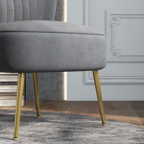 HOMCOM Accent Chair Wingback Armless Chair for Bedroom