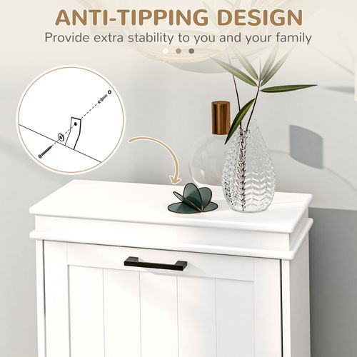 HOMCOM Slim Shoe Storage Cabinet with 2 Flip Drawers for Entryway
