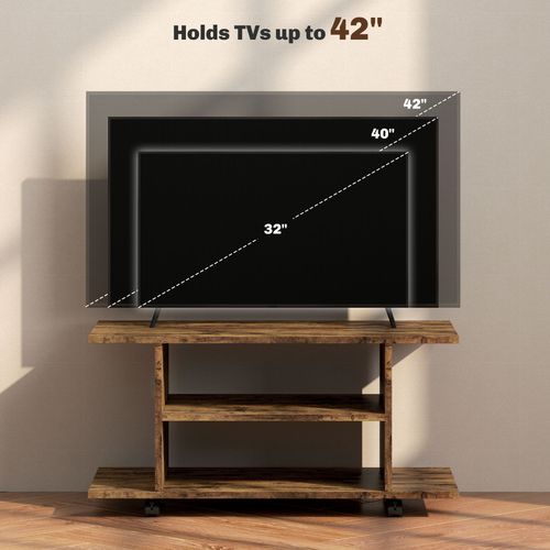 HOMCOM Modern TV Cabinet Stand Storage Shelves Table Mobile