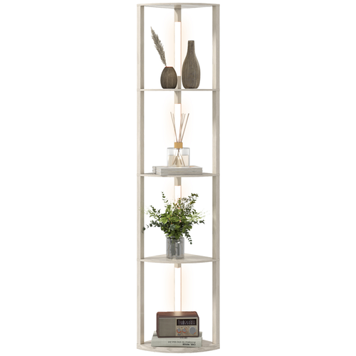 HOMCOM Corner Floor Lamp with Dimmable Warm White LED Light