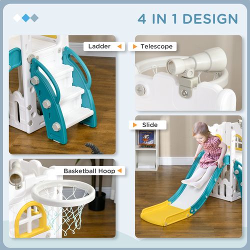 AIYAPLAY 4 in 1 Kids Slide for Indoor Use, for Toddler 1-3 Years Old, Yellow