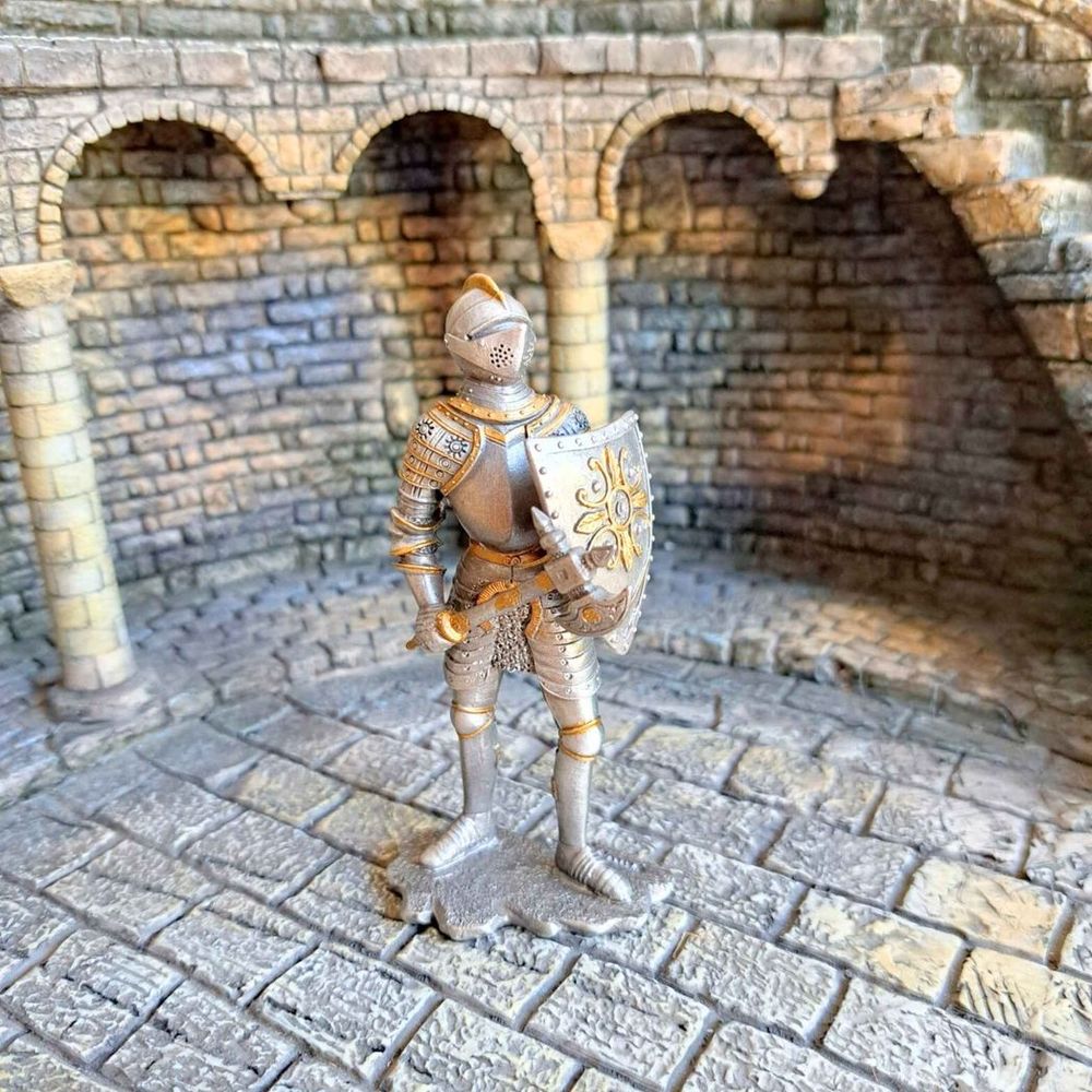 Knight With Battleaxe (hand-cast statue sculpture) 10cm Height