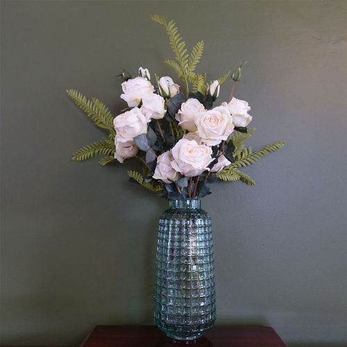 30cm Green Cube Glass Vase