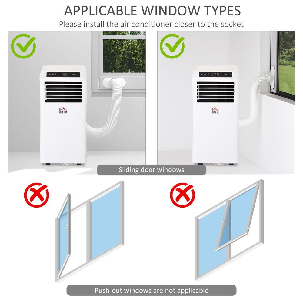 HOMCOM Mobile Air Conditioner - Cooling Sleep Mode, Portable White, 1080W