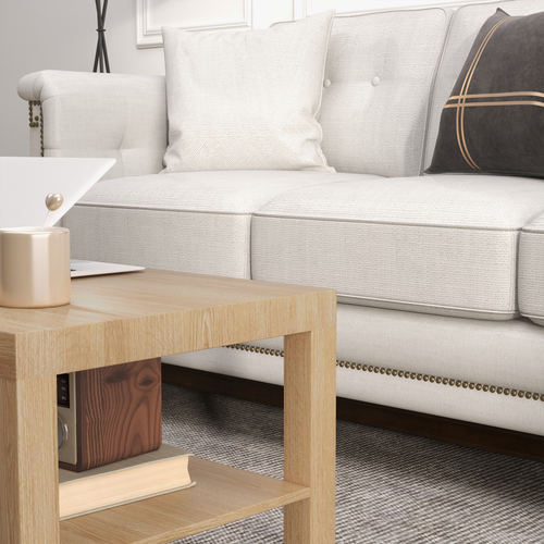 HOMCOM Coffee Table with Storage Shelf, Rectangular Centre Table, Natural